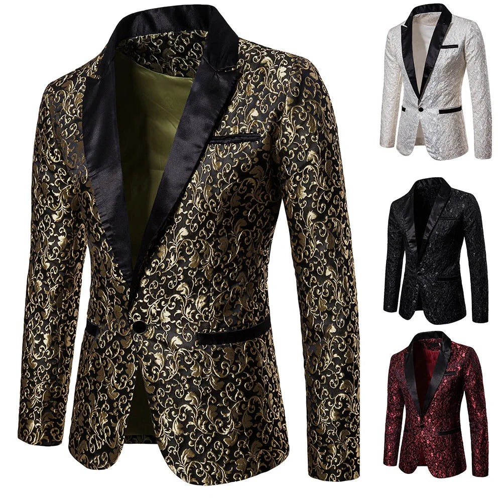 Stylish Floral Party Dress Suit for Men - Perfect for Weddings, Proms, and More!
