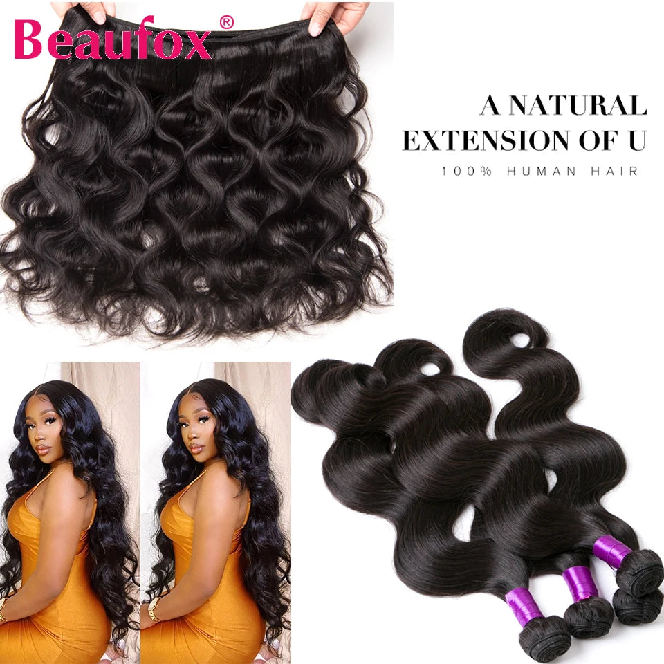 Beaufox Body Wave Bundles With Closure