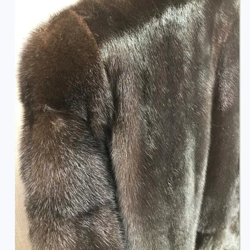 Women's Genuine Natural Mink Fur Coat with Detachable Sleeves, Long Warm Coat, European Winter Fashion, New, 2023