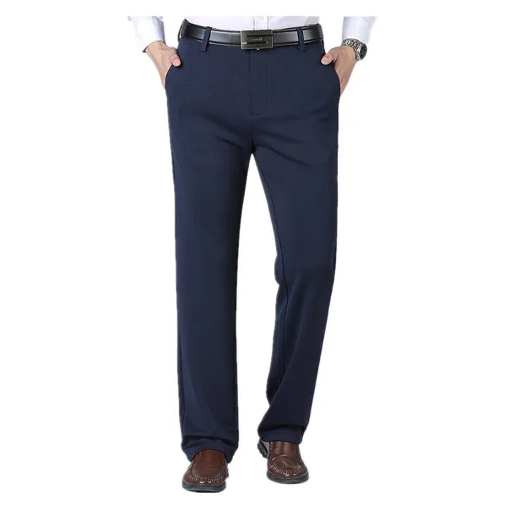 Men's Plus Size Formal Pants - Elastic Stretch, Business Suit, Black/Blue/Grey - Size 46-52