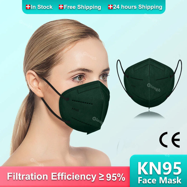 Certified KN95 Face Mask - 10/50/100 Pack - Breathable & Comfortable - High Filtration Efficiency