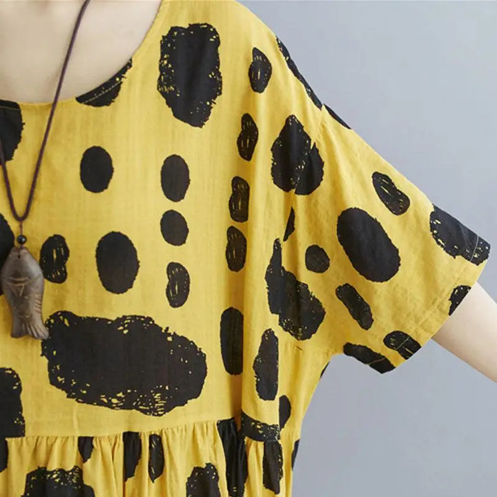 Vintage Polka Dot Dress - Loose Fit, Summer Fashion, Oversized, Free Shipping
