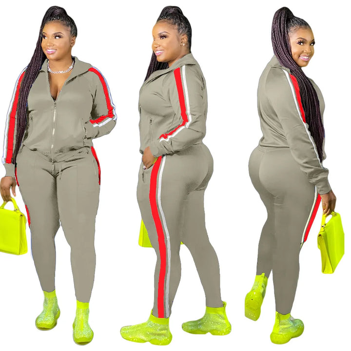 2021 Plus Size Fall Clothes for Women - 2 Piece Sweatsuit Ensemble - Wholesale Dropshipping