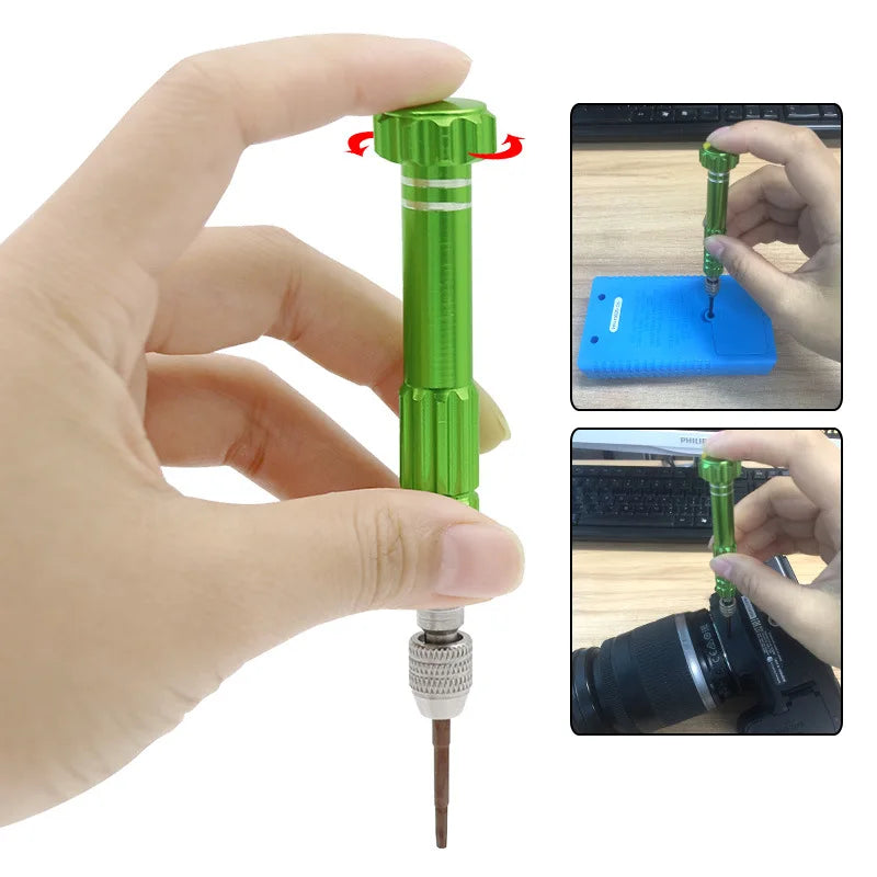 5 In 1 Screwdriver Set Mini Portable Slotted Phillips Hex Pozidriv Screwdriver Glasses Camera Computer Watch Phone Repair Tools