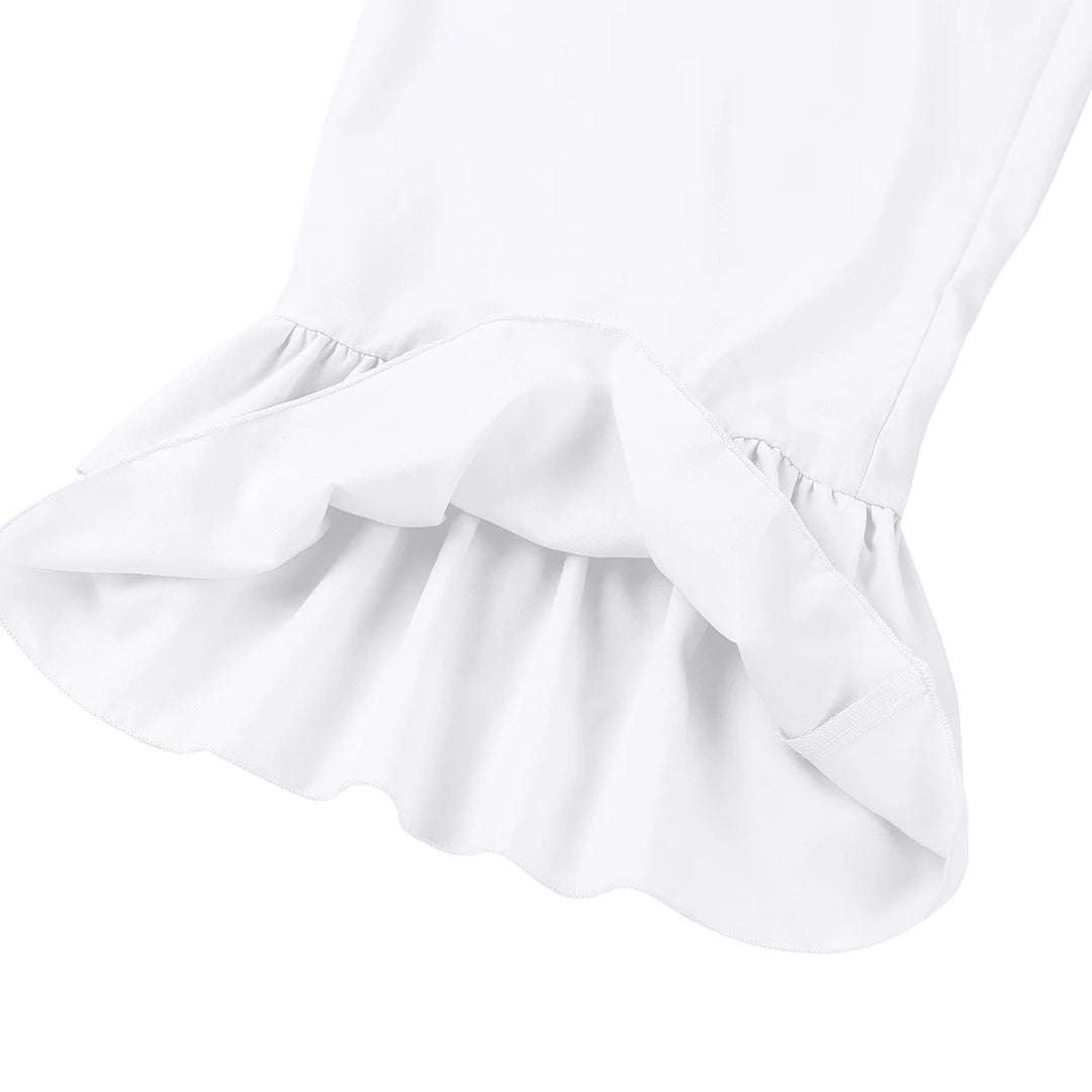 Women Ladies Sweet Dance Trousers Retro Vintage Elastic Waist Ruffles Hem Pantaloons Bloomers Underpants Victorian Era Costume