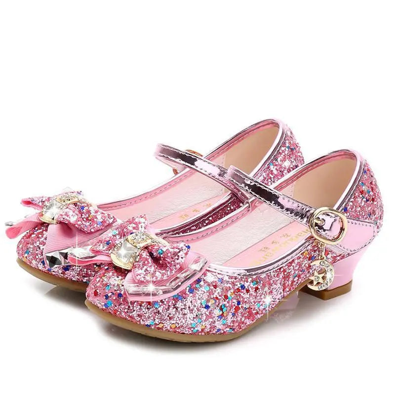 Girls' Princess Party Shoes: Pu Leather High Heels for Ages 3-14 - Ideal for Weddings & Dance | Free Photos & Customization