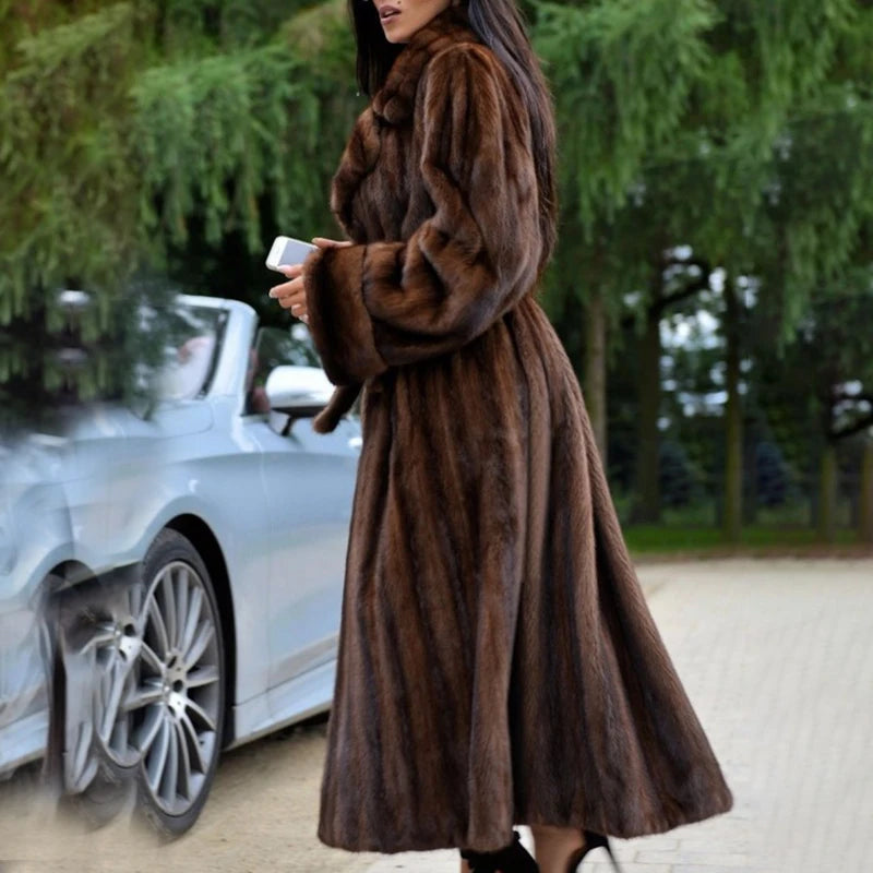 FUREALUX Mink Fur Coat - Handmade, Customizable, Warm Winter Jacket with Belt