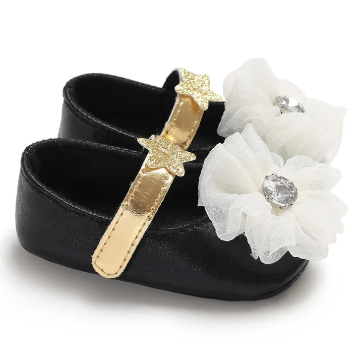 Newborn Girls Shoes Flowers Bow Baby Girl Dance Party Shoes Spring Autumn Toddler Footwear First Walkers