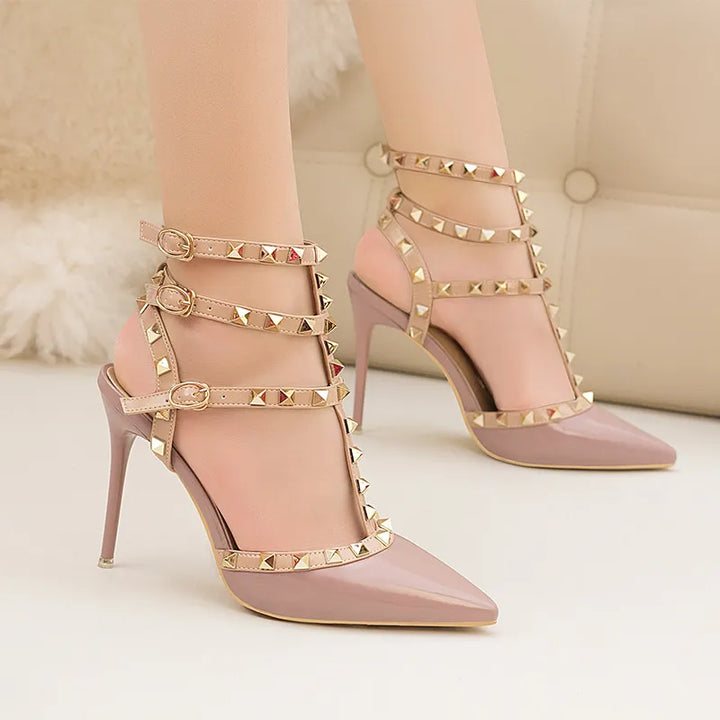 Sexy Roman Style Rivet Sandals - 10CM Stiletto Heels - Waterproof Platform - PU Material - ZWM-9616-56ZWM