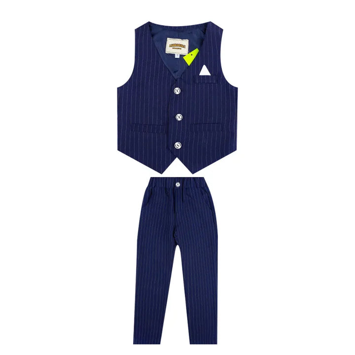 2019 Spring Autumn Children Vest Pants 2Pcs Clothing Sets Kids Formal Suits Boys Girls Gentleman Wedding Performance costume