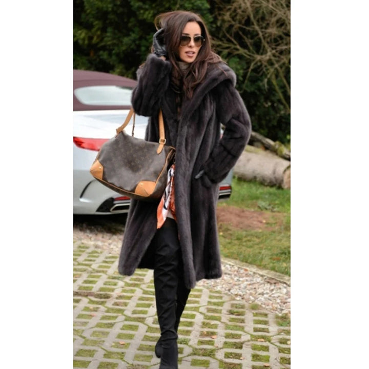 Tatyana furclub Mink Fur Coat Winter Jacket For Women Fashion Outwear Thick Warm Long Parkas Coat With Hood 100% Real Mink Parka