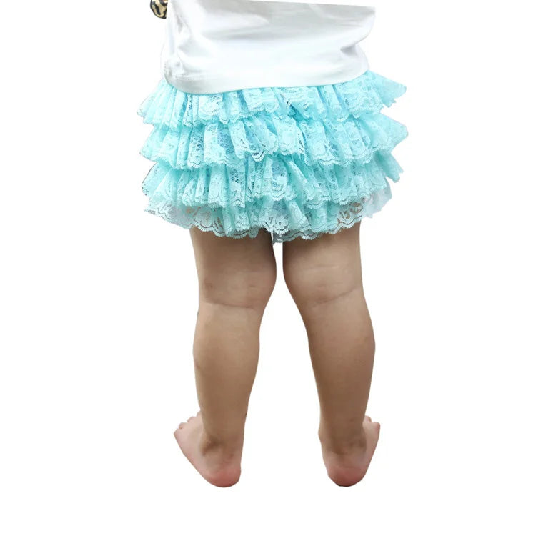 Wennikids 12colors Lace Baby Bloomer Infant Baby Bloomer Diaper Cover Kids Girls Ruffled Bloomers Nappy Cover 0-24m