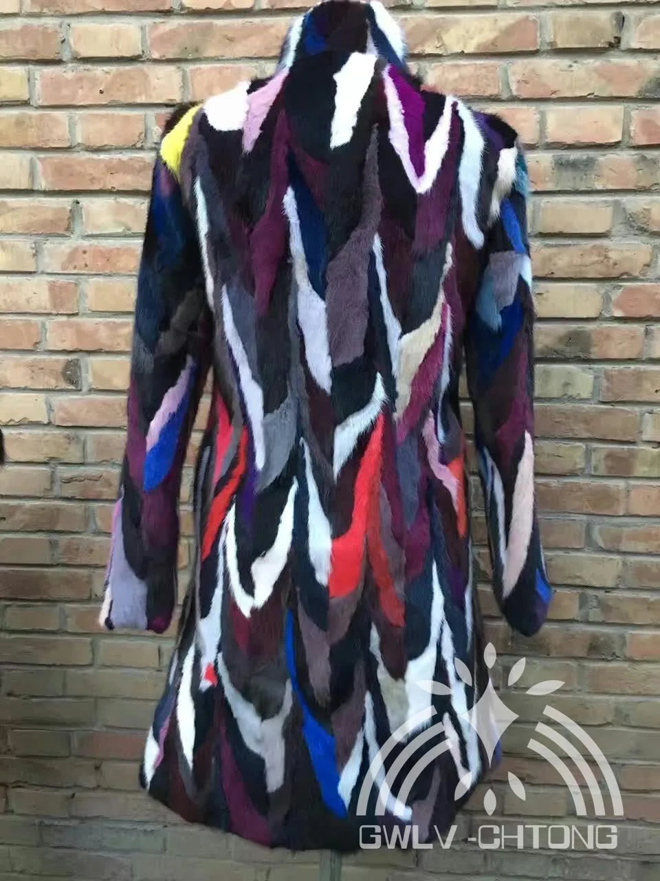 New genuine natural mink fur coat  women fashion stand collar long jacket ladies colorful multi-color outwear custom any size
