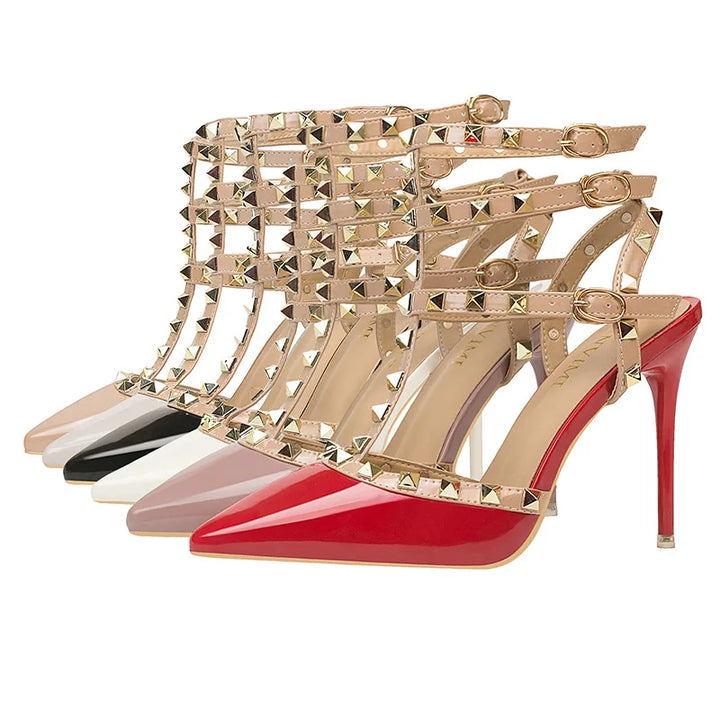 Sexy Roman Style Rivet Sandals - 10CM Stiletto Heels - Waterproof Platform - PU Material - ZWM-9616-56ZWM