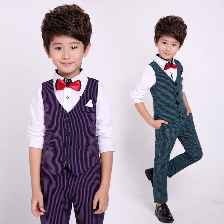 2019 Spring Autumn Children Vest Pants 2Pcs Clothing Sets Kids Formal Suits Boys Girls Gentleman Wedding Performance costume