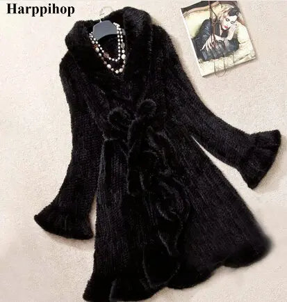 2019 Slim Long Style Mink Fur Coat