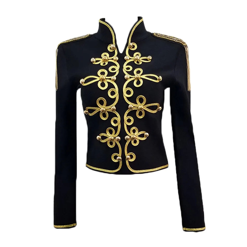 2023 Bandage Zip Jacket for Women | Embroidered Outerwear Coat