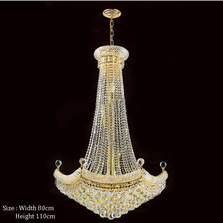 Empire Gold Crystal Chandelier for Foyer luxury kitchen island light Modern Staircase Ceiling light hanging Lamp cristal lustre