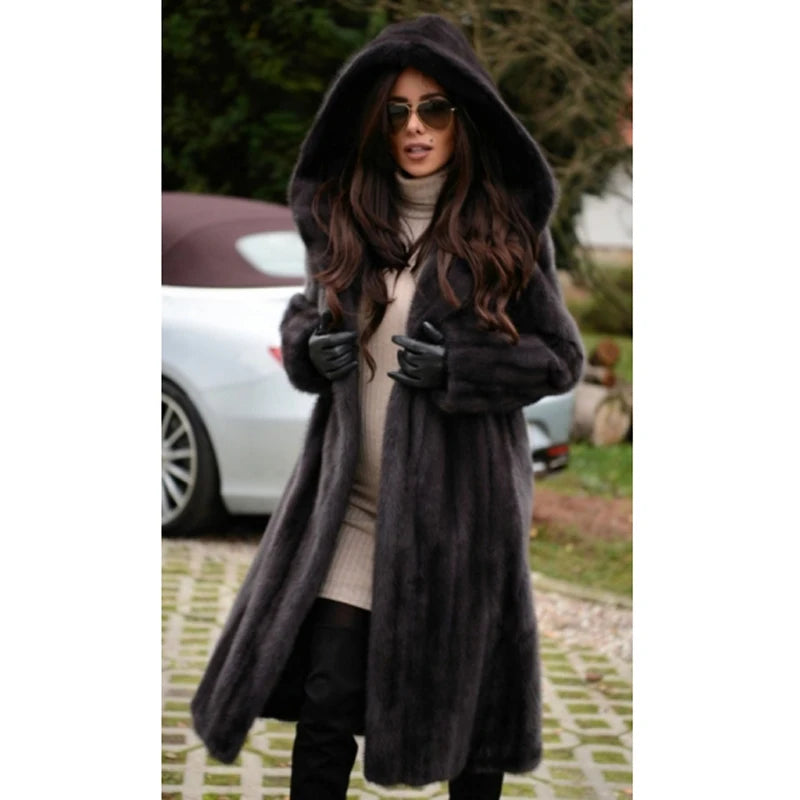 Tatyana furclub Mink Fur Coat Winter Jacket For Women Fashion Outwear Thick Warm Long Parkas Coat With Hood 100% Real Mink Parka