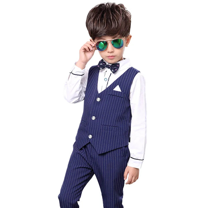 2019 Spring Autumn Children Vest Pants 2Pcs Clothing Sets Kids Formal Suits Boys Girls Gentleman Wedding Performance costume