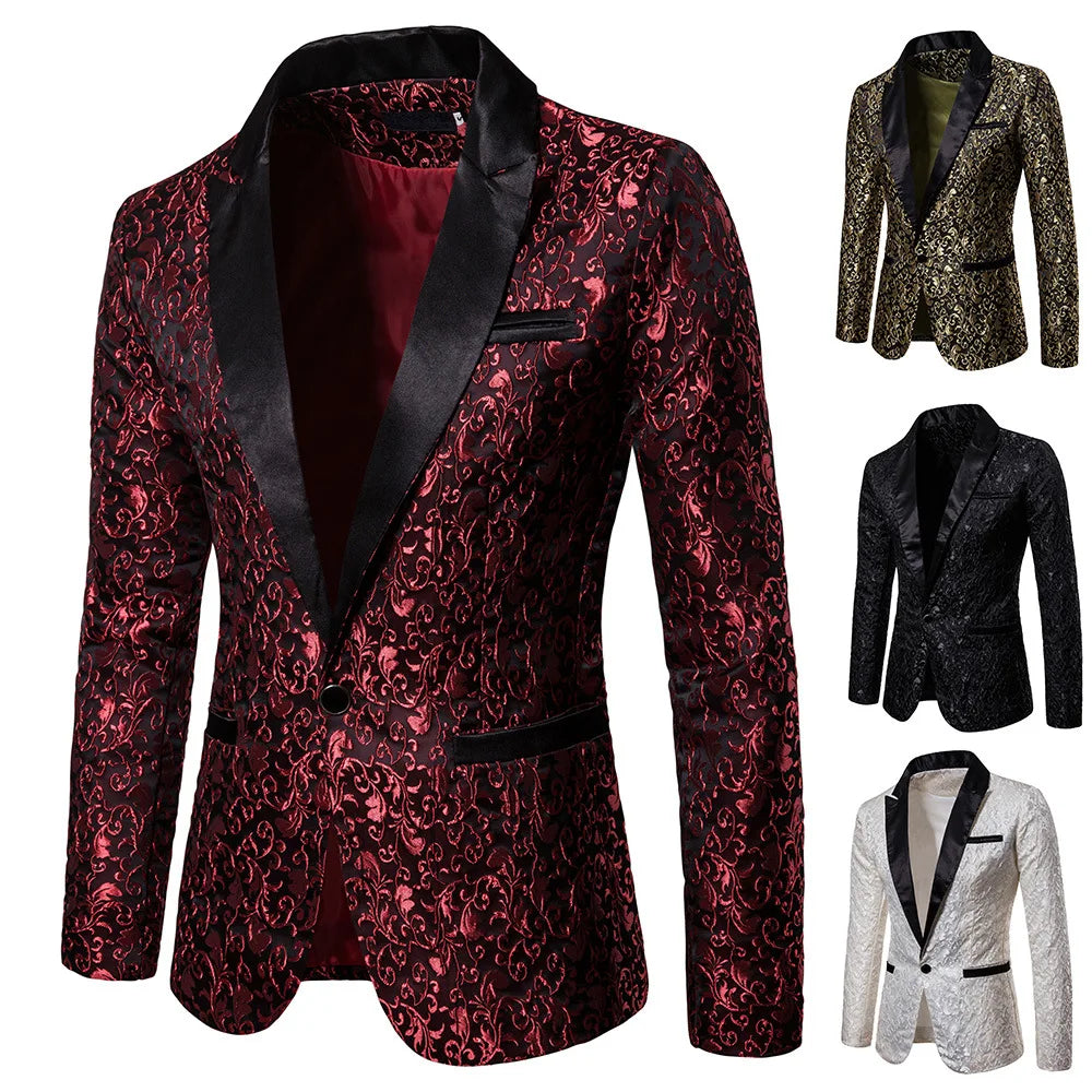 Stylish Floral Party Dress Suit for Men - Perfect for Weddings, Proms, and More!