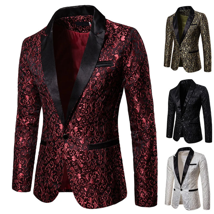 Stylish Floral Party Dress Suit for Men - Perfect for Weddings, Proms, and More!