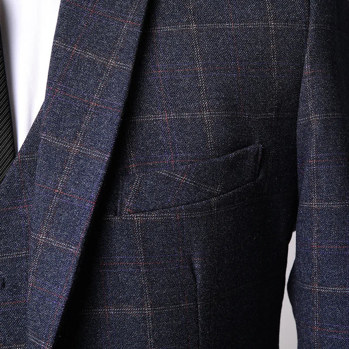 Men's Spring/Autumn Plaid Suit - Slim Fit Business/Casual - Office/Party/Wedding - Shenrun