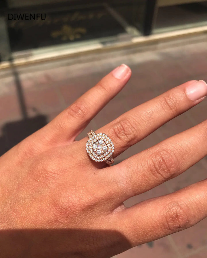 Real Gold Rings for Women and Men - 14K Yellow Gold with Amethyst and Diamonds - Perfect Gift!