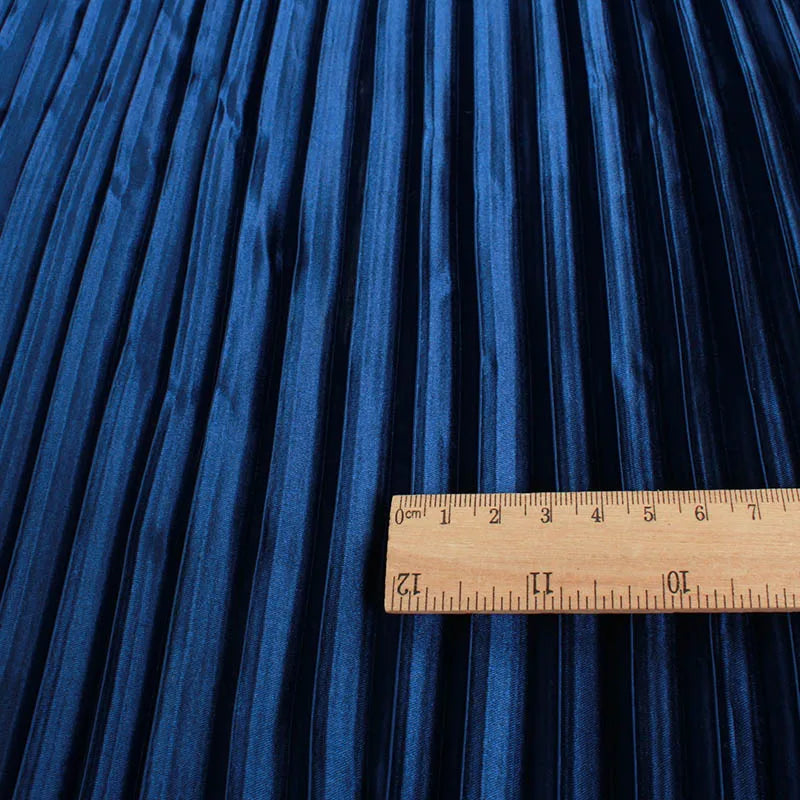 Glossy Pleated Stripes Satin Fabric - 150cm Wide