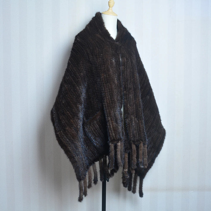 Luxury Authentic Mink Fur Shawl Scarf