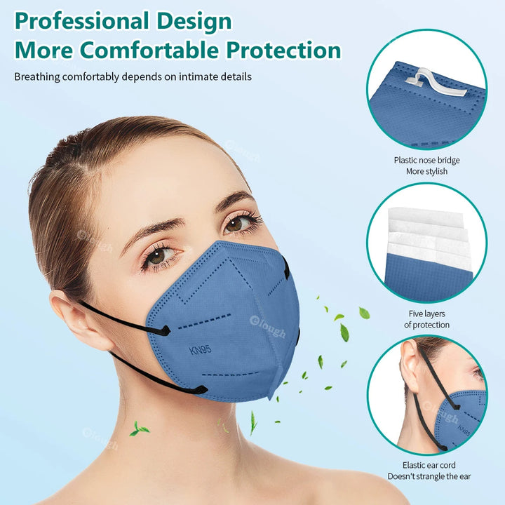 Certified KN95 Face Mask - 10/50/100 Pack - Breathable & Comfortable - High Filtration Efficiency