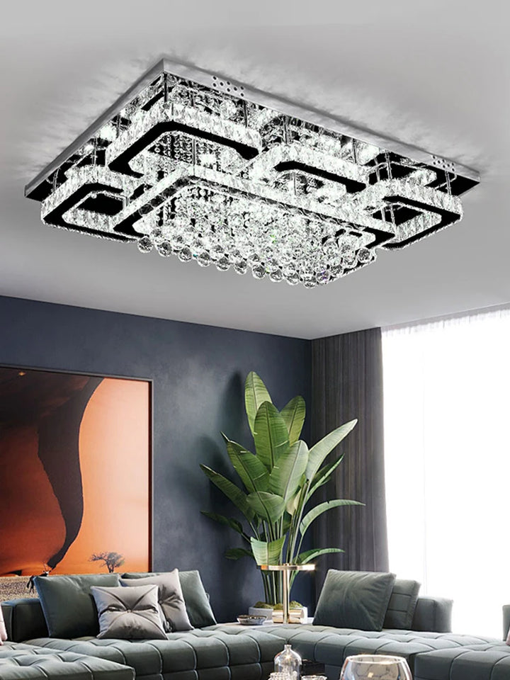 Crystal Led Ceiling Lamp Modern Luxury Crystal Pendant Lamp With Remote Control Lighting Living Room Bedroom Kitchen Indoor Lamp