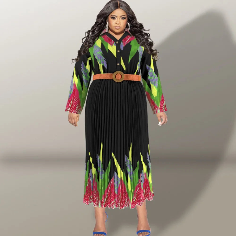 Temperament Print Plus Size Dress - Wholesale Dropshipping