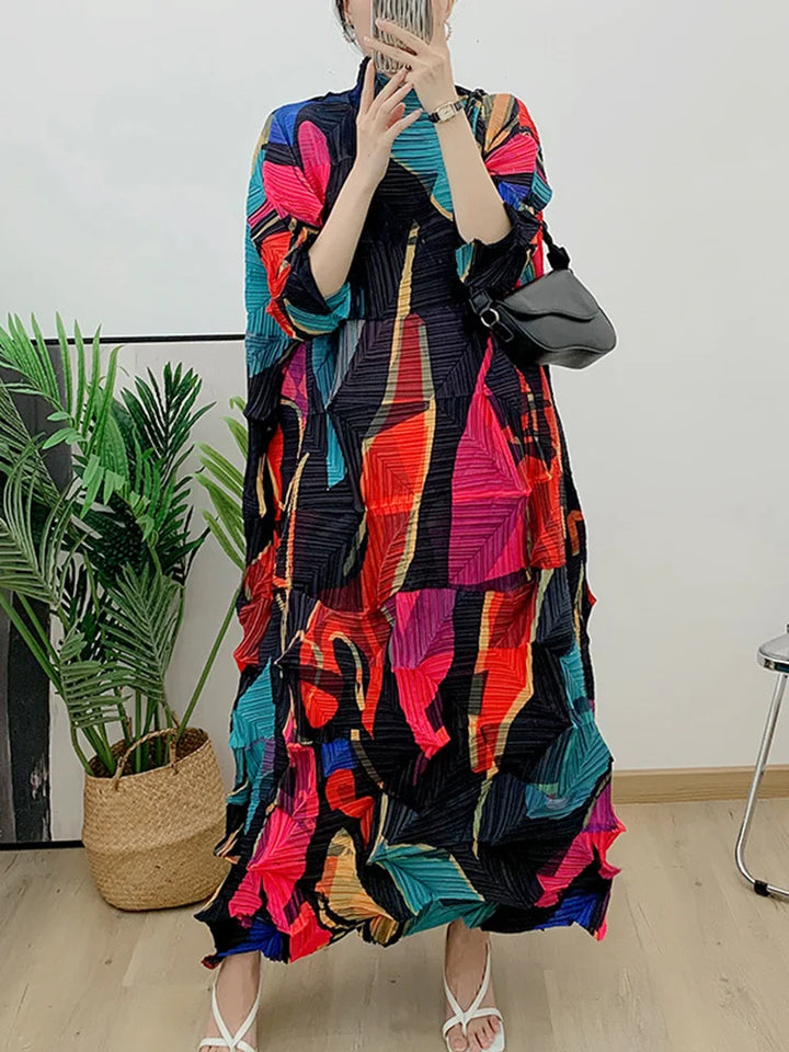 LANMREM Turtleneck Color Block Dress | Plus Size | Autumn 2023 | Fashion Clothing