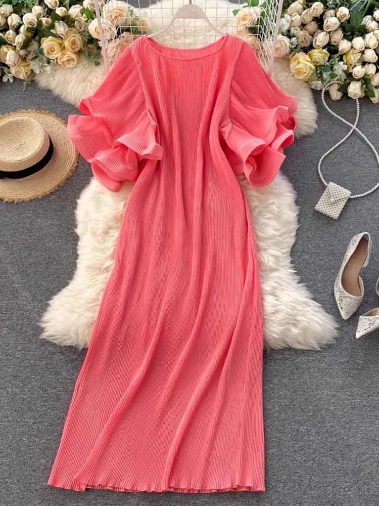 Spring 2024 Pleated Ruffles Dress