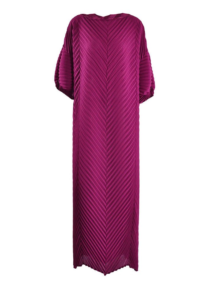 Elegant Pleated Maxi Dress - Autumn Fashion Clothing for Women - LANMREM 2AAa1410