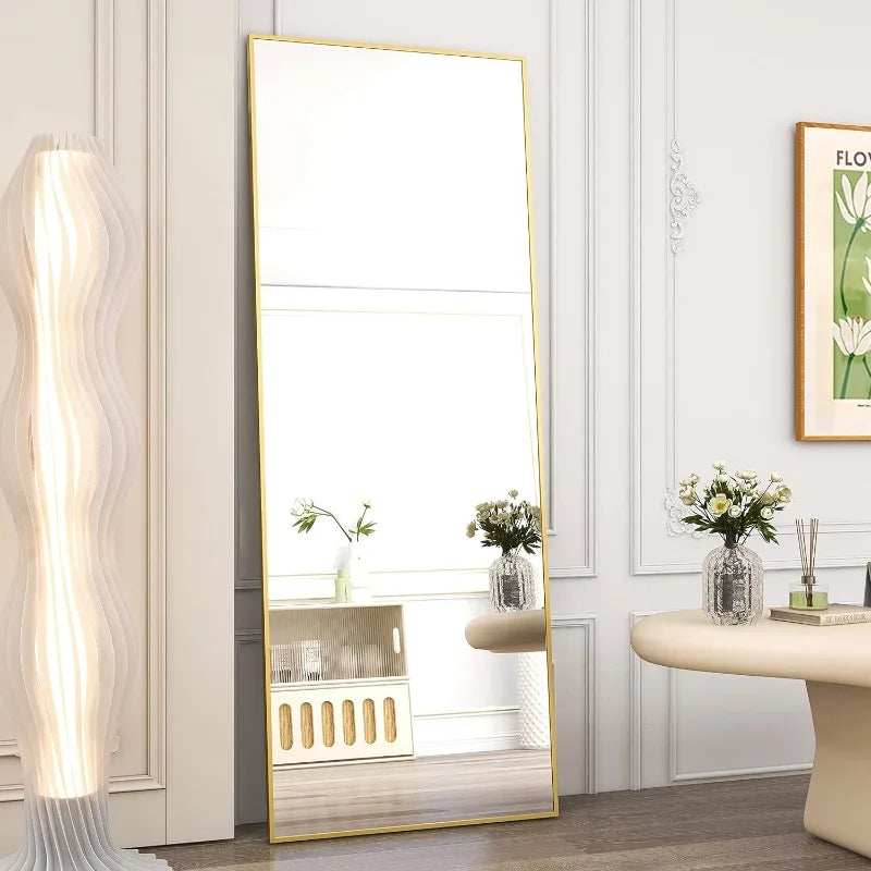 Upgrade Your Space with a Stunning Full Length Mirror - Premium Glass & Aluminum Frame - Multiple Colors Available!