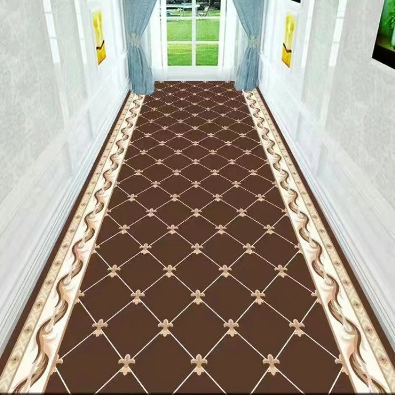 Light Luxury Diamond Shaped Pattern Lobby Carpets Rug Stairway Hallway Stairs Home Decor Corridor Aisle Runner Wedding Anti Slip