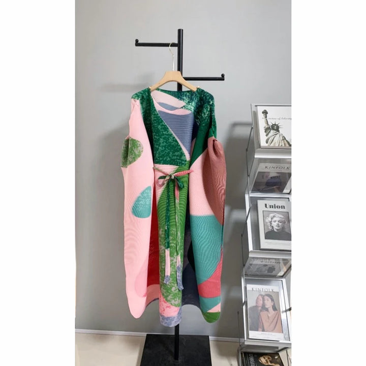 Fashionable Miyake Pleated Shawl Dress