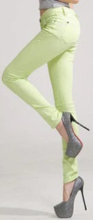 Elegant Office Pants for Women: Candy Color Pencil Trousers