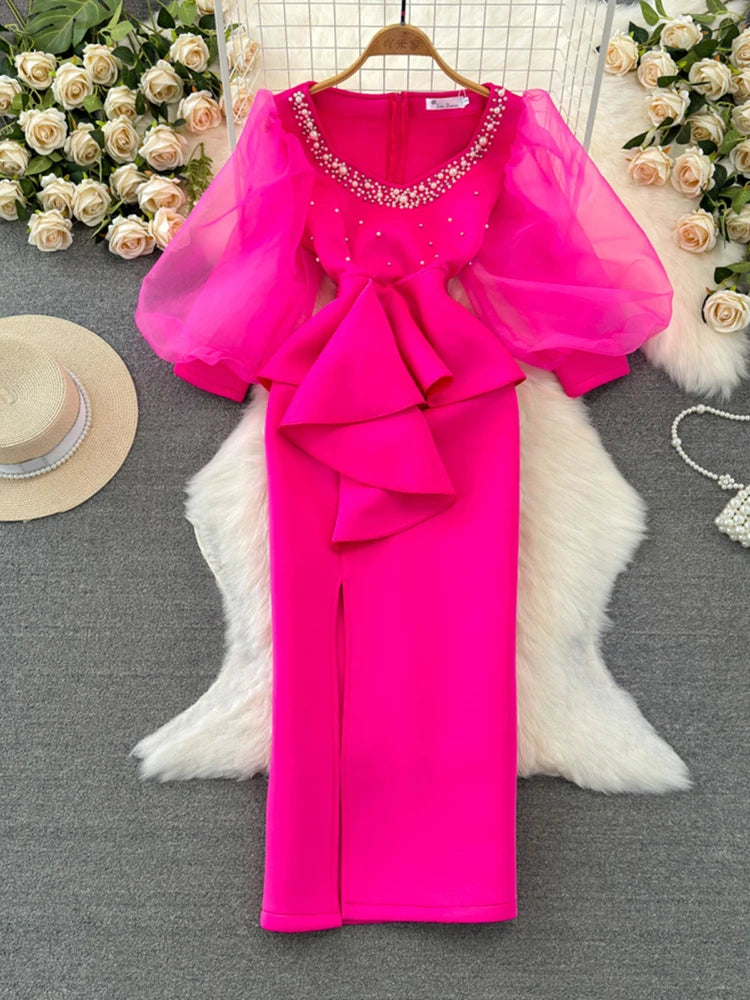 Sexy High Waist Ruffles Wrap Buttocks Dress