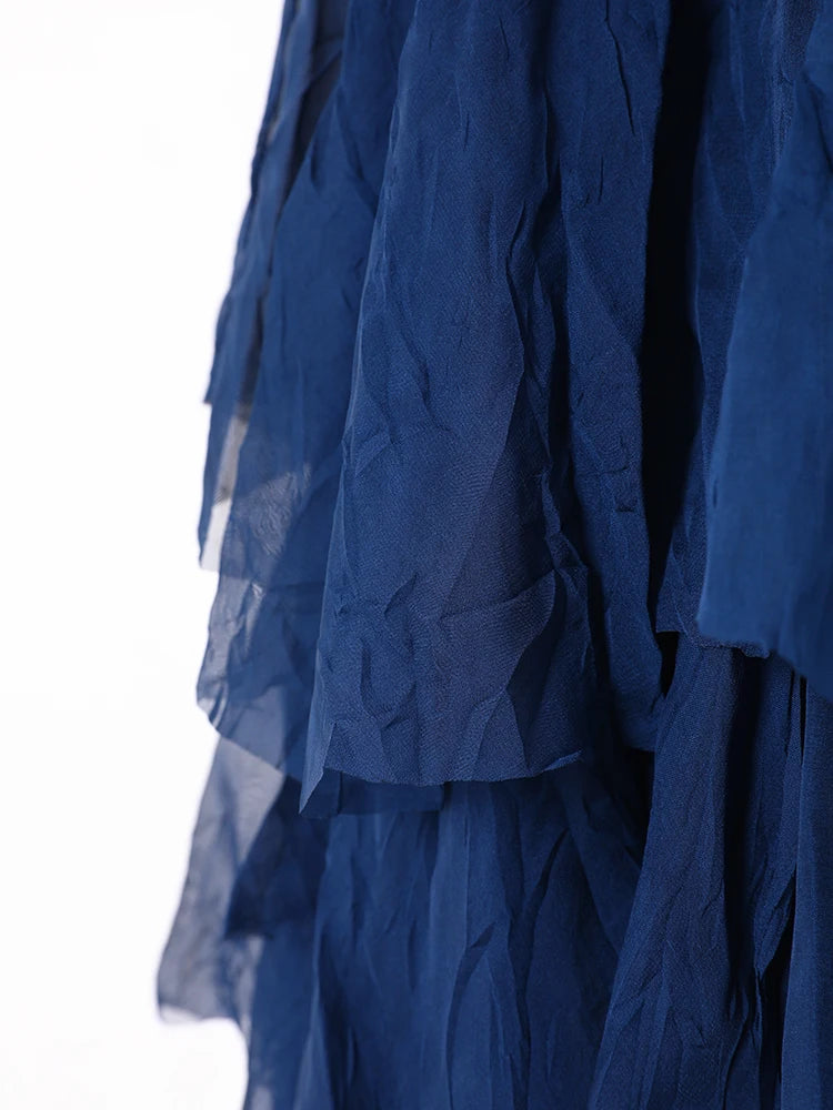 Stylish LANMREM 2024 Pleated Dress with V Neck and Belt - Perfect for Parties!