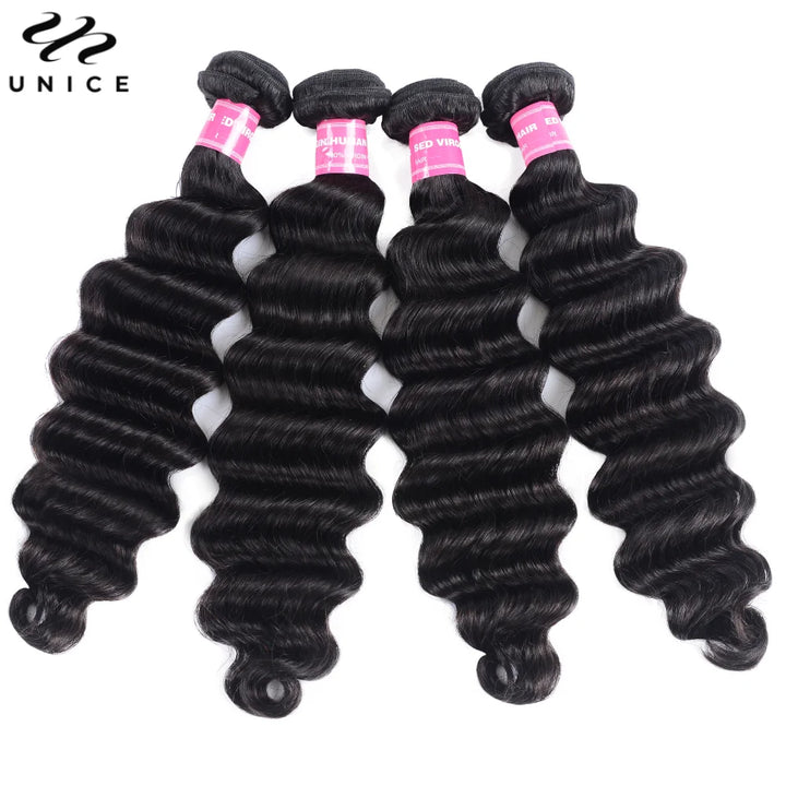 UNice Loose Deep Wave Human Hair Bundles