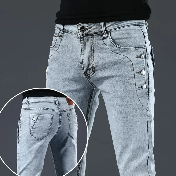 Korean Men's Slim Fit Denim Jeans