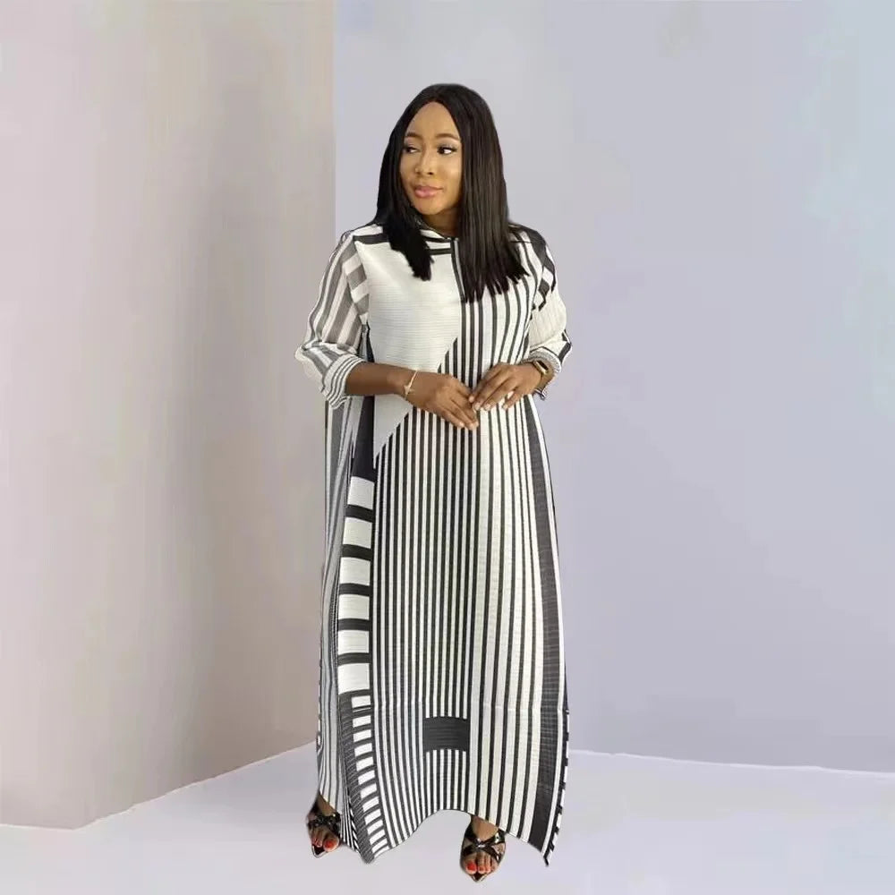 Unleash Your Inner Elegance: Miyake Pleated Stripe Dress for Spring Parties