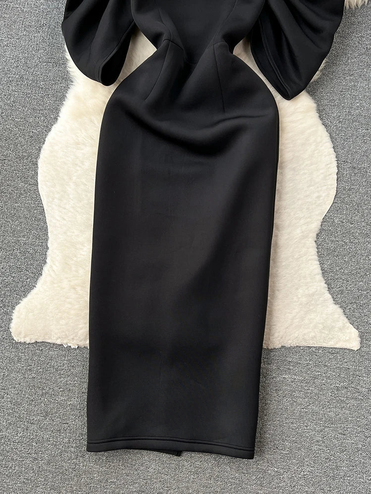 XFPV Women Vintage High Waist A-line Dress