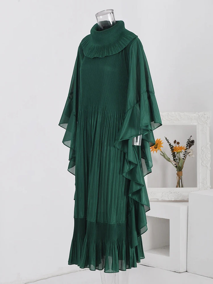 Elegant Ruffled Pleated Dress for Women - Spring 2024 Collection