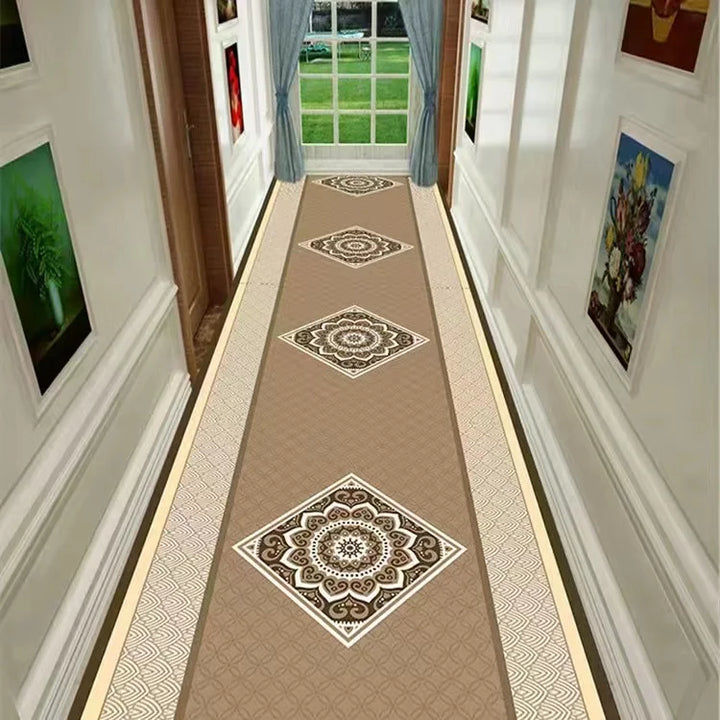 Light Luxury Diamond Shaped Pattern Lobby Carpets Rug Stairway Hallway Stairs Home Decor Corridor Aisle Runner Wedding Anti Slip