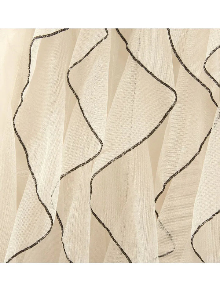 Summer/Winter Tulle Mesh Skirt - High Waist, Ruffled, Pleated - Women's Sizes