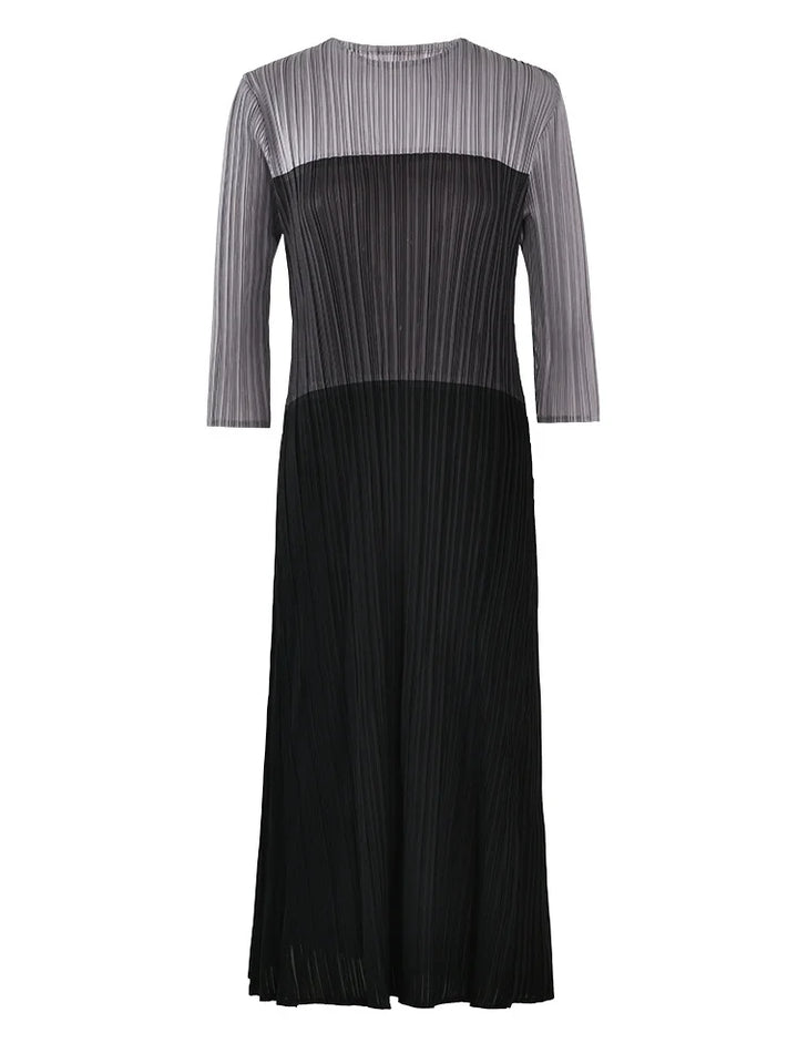 LANMREM Color Block Dress - Spring Fashion for Women - Loose Fit & Contrast Print - Sizes S-L
